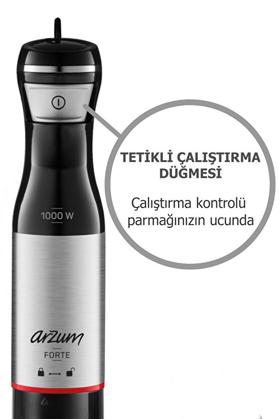 Forte Multi Blender Seti Tetikli Çalıştırma 1000W Siyah - AR1157-S