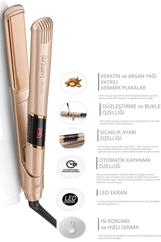 Belisa Saç Düzleştirici Keratin Seramik Plaka - AR5024