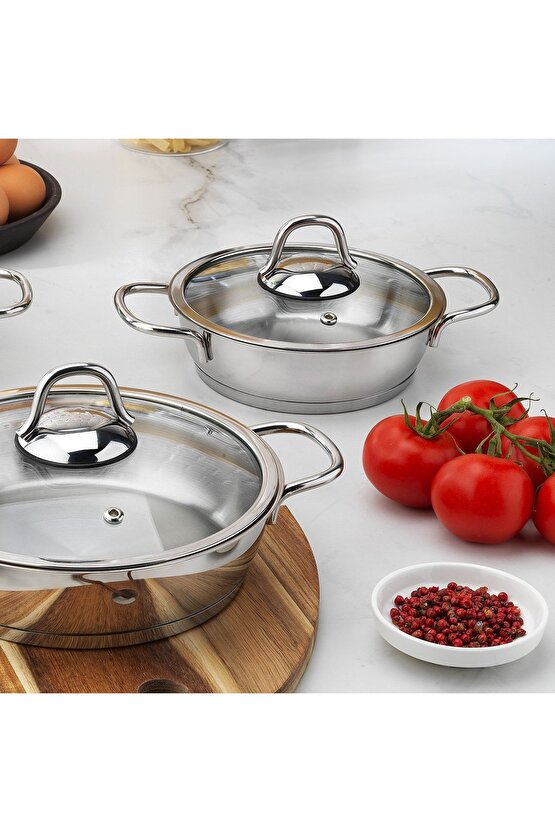 Eva Çelik Sahan Seti 6 Parça-Inox