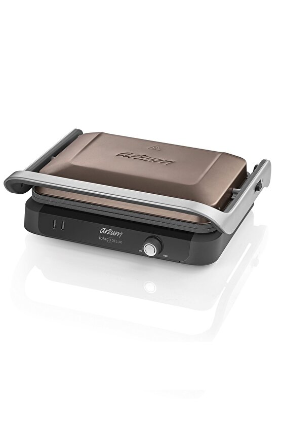 Tostçu Delux Izgara ve Tost Makinesi 6 Dilim Kapasiteli 1800W Toprak - AR2047