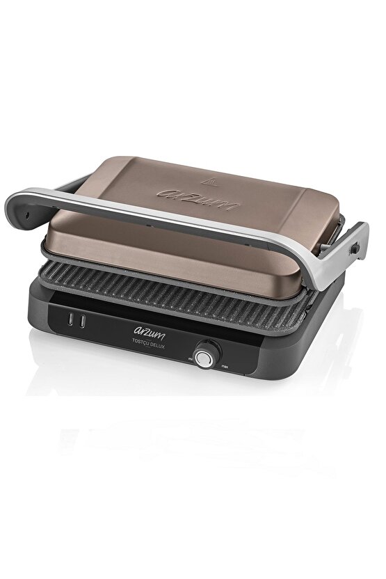 Tostçu Delux Izgara ve Tost Makinesi 6 Dilim Kapasiteli 1800W Toprak - AR2047
