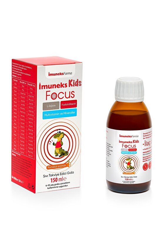 Kids Focus L-arjinin, Fosfotidilserin, Multivitamin Ve Mineral Içeren Sıvı Takviye Edici Gıda 150 ml