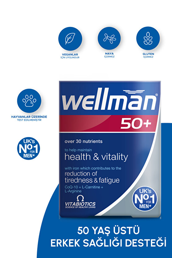 Sibirya Ginsengi, Biotin, D Vitamini, B Complex İçeren 50 Yaş Üzeri Erkek Sağlığı Vitamini 30 Tablet