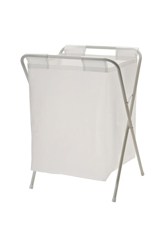 50 Litre Beyaz,Katlanır, Çamaşır Sepeti MeridyenDukkan Açılır Kapanır Pratik Kirli Sepeti 50 Lt U42X