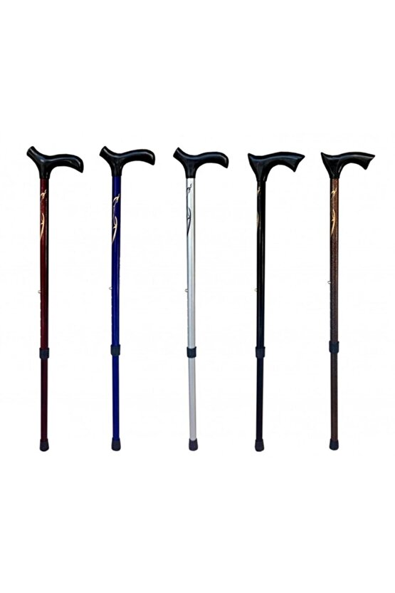 Metal Ayarlı Alüminyum Baston Asa Bordo Renk