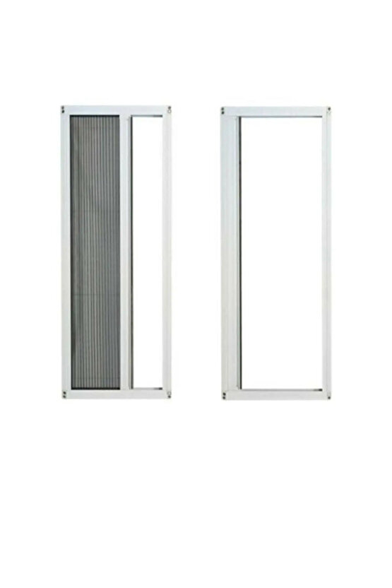 Plise Pileli Sineklik -(en:100 Cm X 207cm)- Kapı Sineklik Sürgülü Sineklik Koyu Kahve