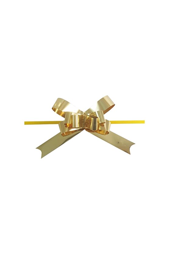 Metalik Gold Çekme Fiyonk Süs 10 Adet
