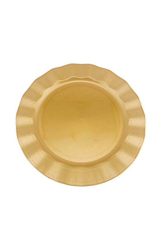 Plastik Tabak Sert Lüks 22cm (6 Adet) Renk Gold