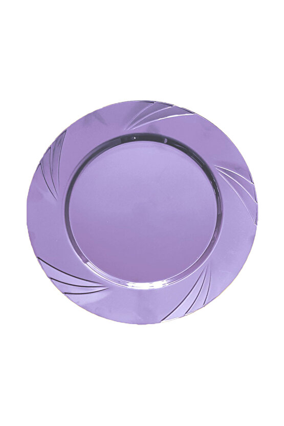Plastik Tabak Sert Lüks 22cm (6 Adet) Lila