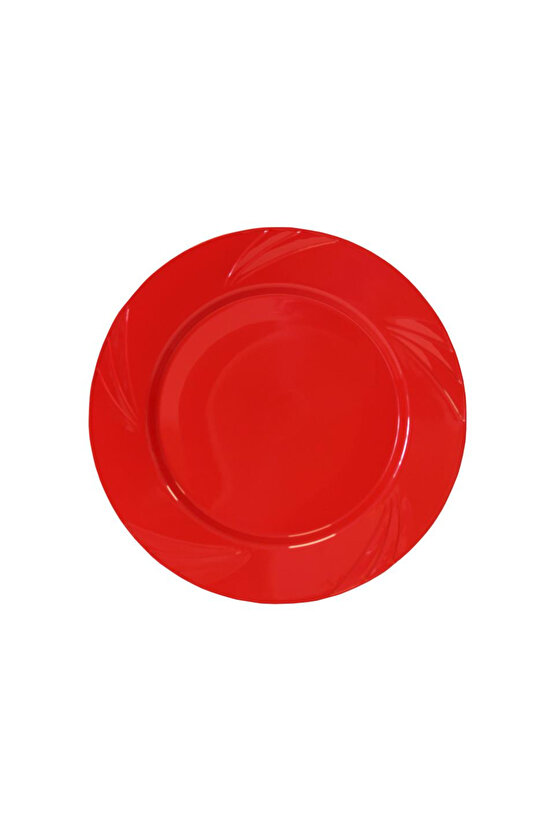 Plastik Tabak Sert Lüks 26 cm (6Adet) Kırmızı