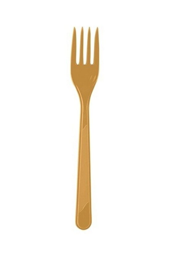 Plastik Çatal Kullan At 25 Adet Gold