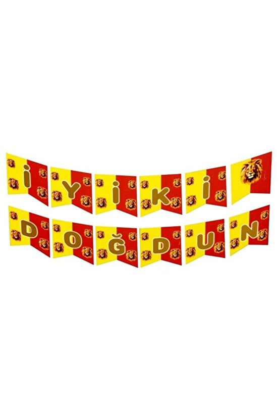 Sarı Kırmızı Taraftar Iyi Ki Doğdun Banner Ve 5 Adet Sarı Balon - 5 Adet Kırmızı Balon Set