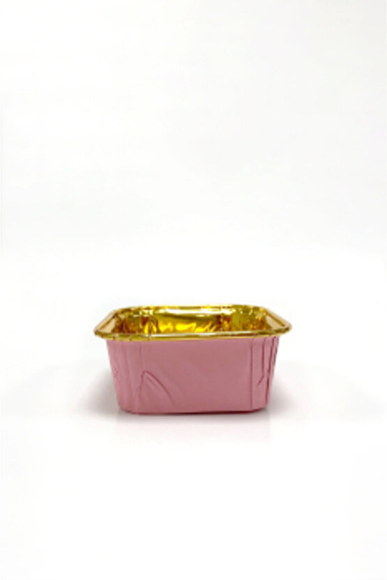 Dolphin Muffin Kek Kapsülü Kare Pembe İçi Gold 25 Adet