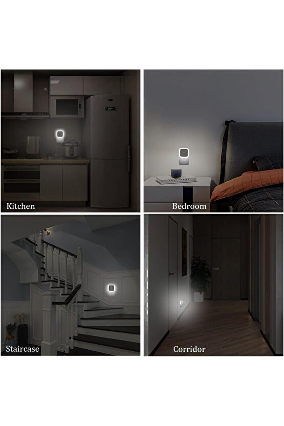 Fotoselli Led Gece Lambası, Beyaz Işık Sensörlü Gece Lambası, 1 Watt Beyaz Renk Led Gece Lambası