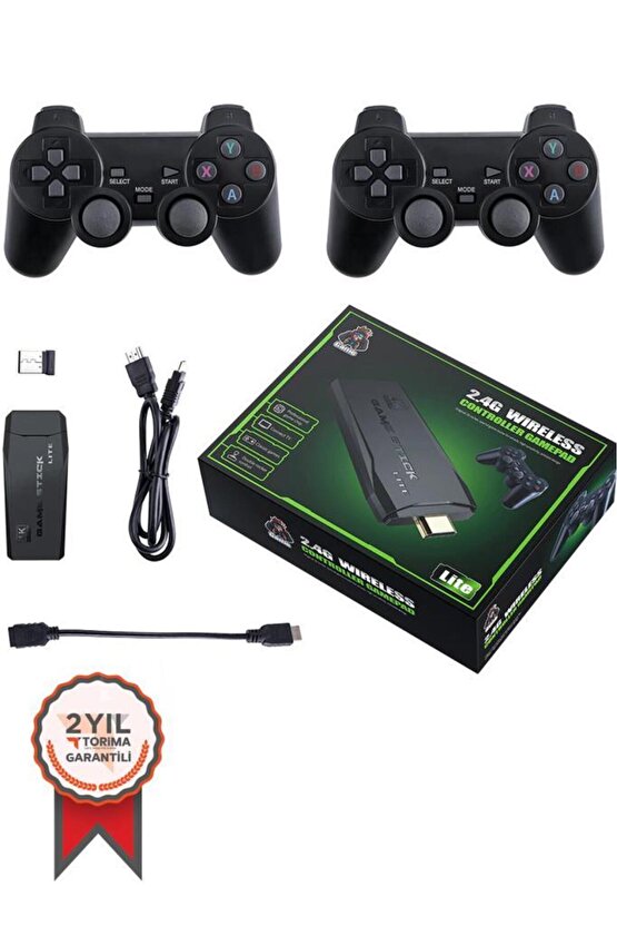 GC-05 Siyah 2.4g Çift Kablosuz Atari Denetleyici Video Oyun Konsolu