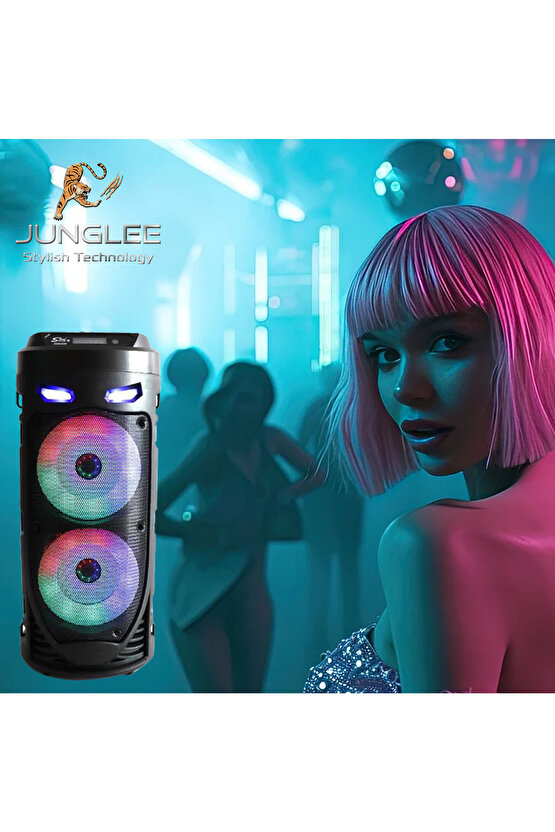 Karaoke Mikrofonlu Bluetooth Hoparlör Led Işıklı Taşınabilir Kablosuz Speaker
