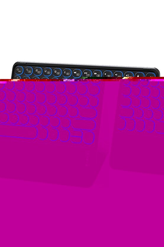 Lenovo Tab P12 TB370FU Tablet İçin Uyumlu Şarjlı Touchpadli Yuvarlak Tuş RGB Bluetooth Klavye