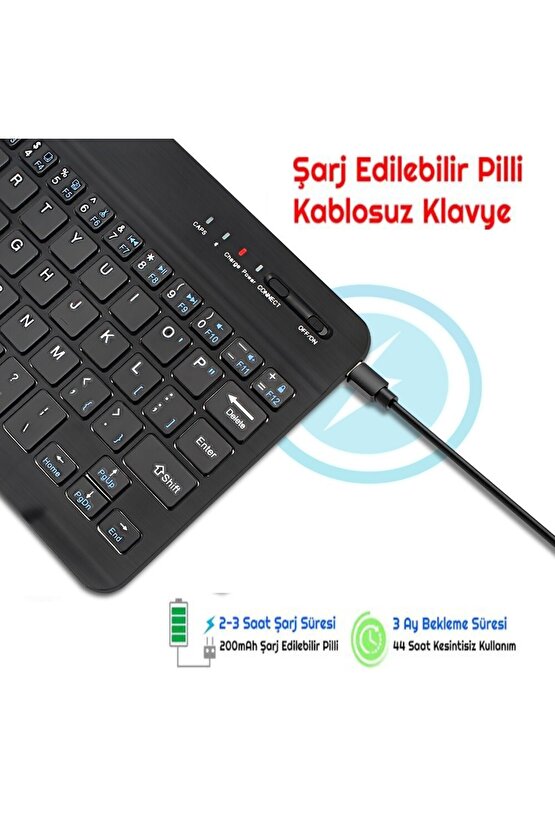 Apple Ipad Air 3.nesil 10.5 A2152 Uyumlu Bleutooth Tablet Klavyesi Mini Slim Şarjlı Kablosuz