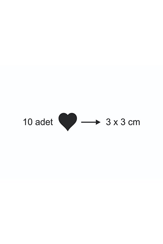 3 Cm 10 Adet Siyah Ahşap Kalp Duvar Dekoru Zenginleştirici