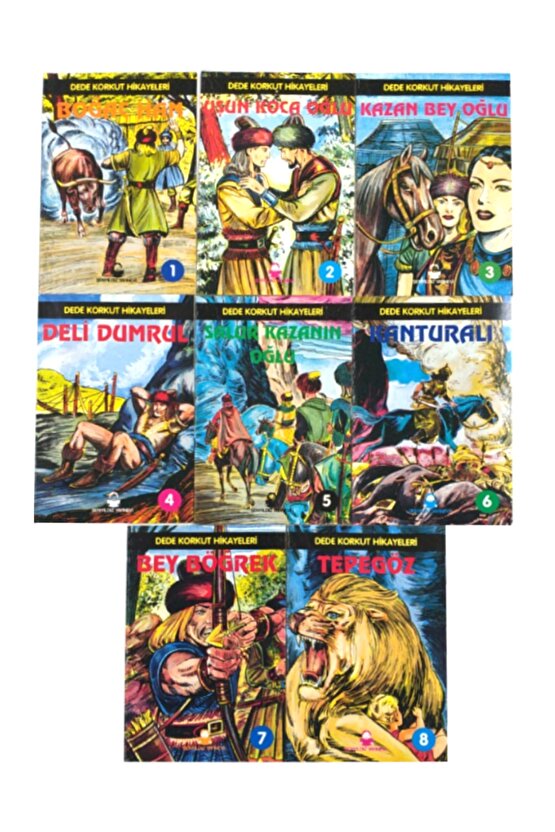 Dede Korkut Hikayeleri-deli Dumrul-tepe Göz-boğaç Han-bey Böğrek-kanturalı-kazan Bey Oğlu 8li Set
