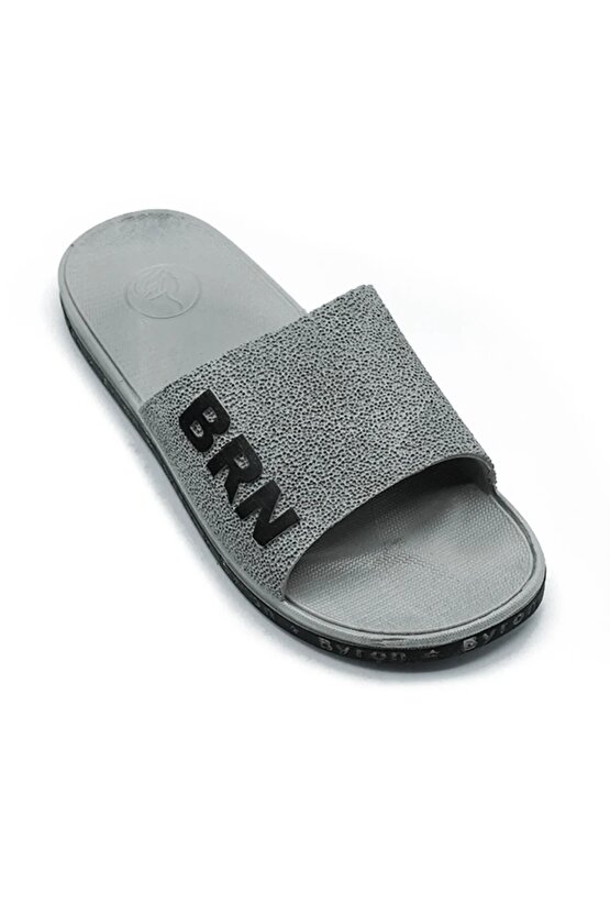 Erkek Kaymaz Terlik Balkon-plaj -havuz Terliği- Günlük Terlik Gri