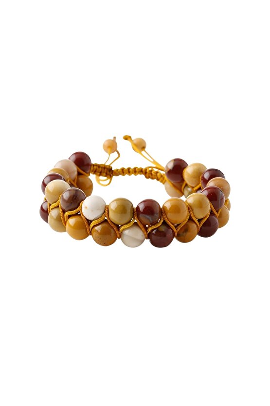 Jasper 8mm Çift Sıra Makrome Doğal Taş Bileklik