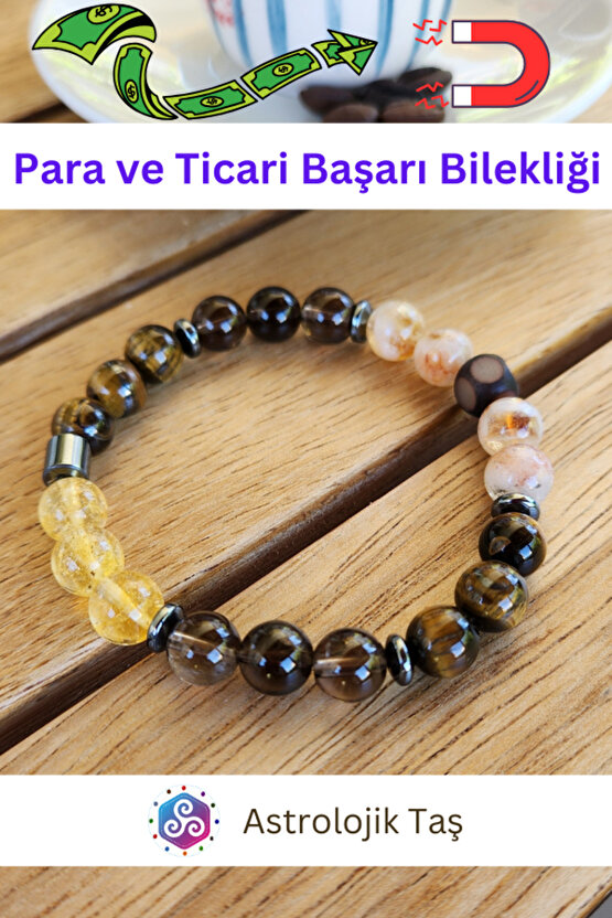 Para Ve Ticari Başarı Doğal Taş Bilekliği (PARA MIKNATISI)