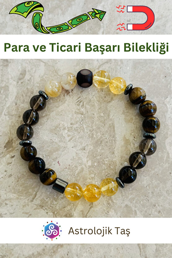 Para Ve Ticari Başarı Doğal Taş Bilekliği (PARA MIKNATISI)