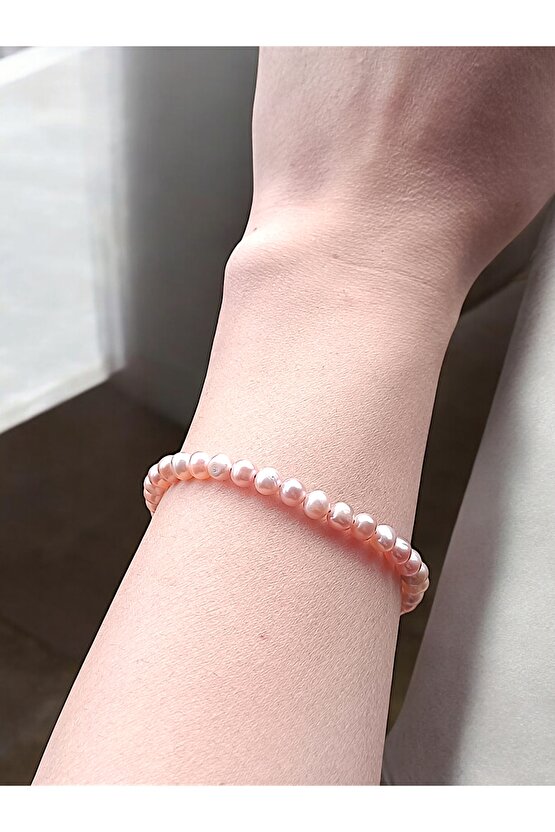 İnci Natural Pembe İnci Bileklik 67 mm
