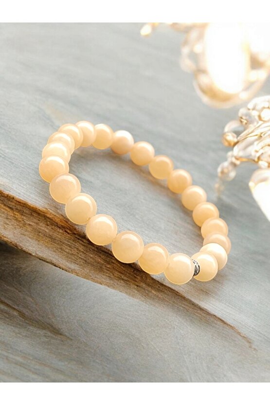 Doğal Taş Kalsit Taşı Bileklik 8 mm