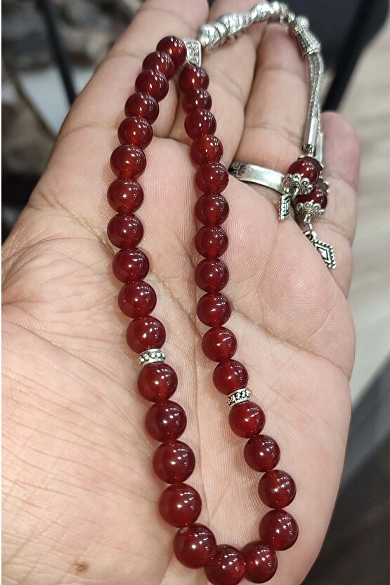 Kahve Akik Taşı 8 mm Natural Doğaltaş Tesbih