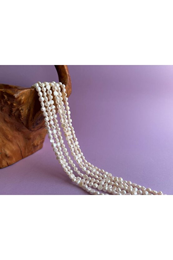 Gerçek inci doğal inci dizi 5-6 mm