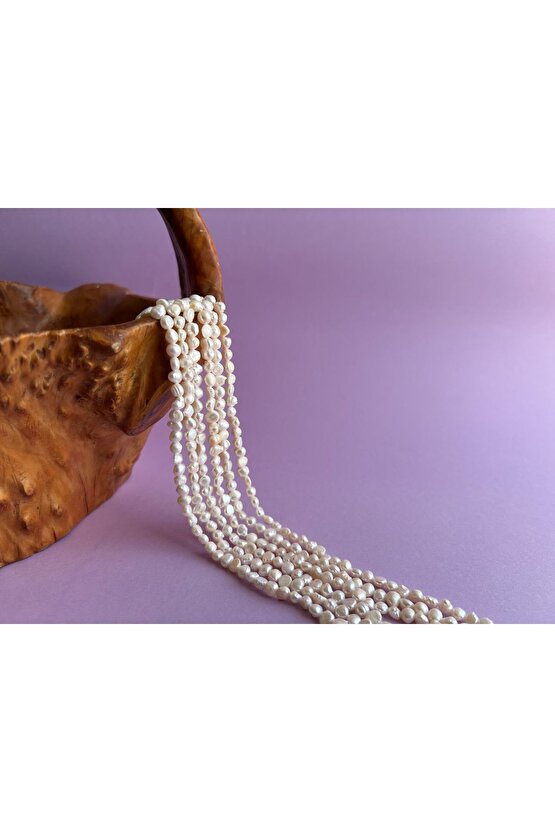 Gerçek inci doğal inci dizi 5-6 mm