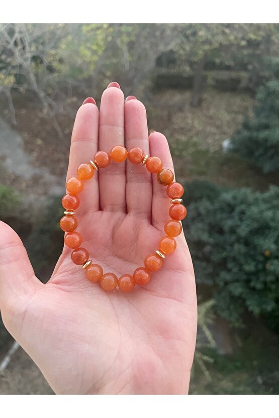 Turuncu Akik Doğaltaş Bileklik (sakral Çakra-dişil Enerji)