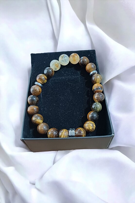 Kaplan Gözü& Sitrin Taş Bileklik Güç