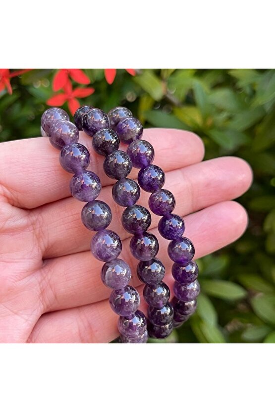 Ametist Doğal Taş Bileklik, Aaa Kalite Orijinal Ametist Taşı Bileklik Dogal