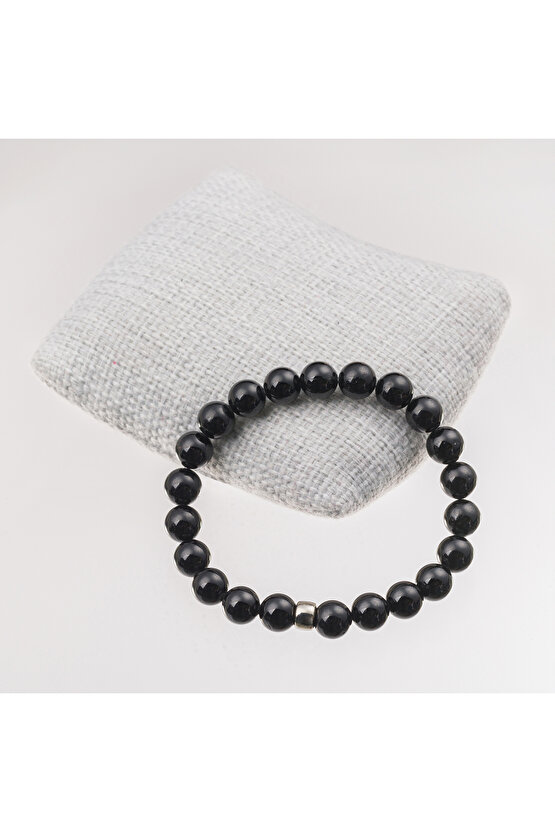 Siyah Turmalin Taşı Bileklik-8 mm