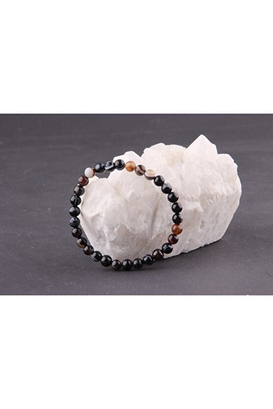 Sertifikalı Göz Akik Doğal Taş Bileklik 6 Mm - B819