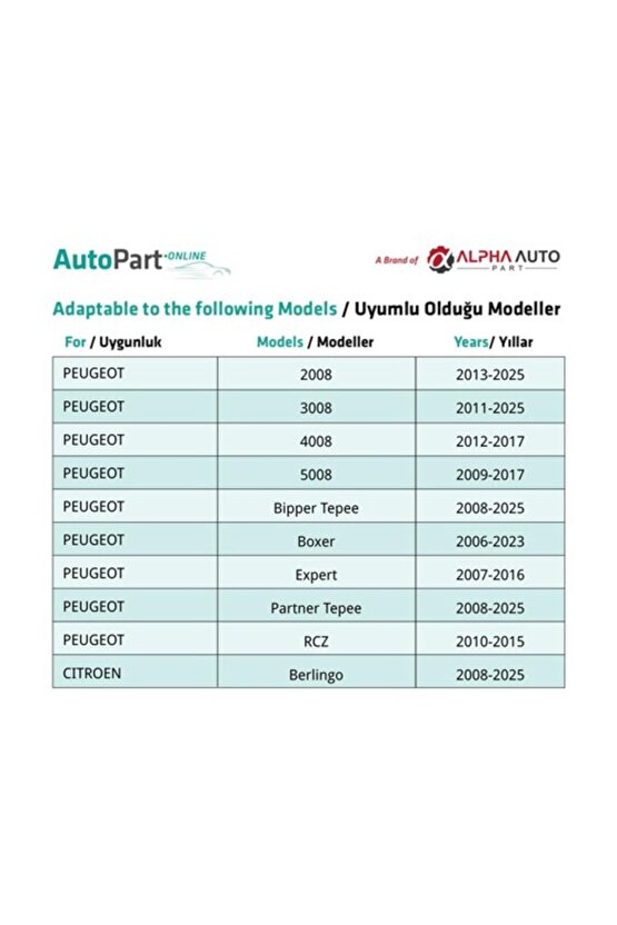 Peugeot, Citroen için Torx Uyumlu Davlumbaz T30 M6 Vidası