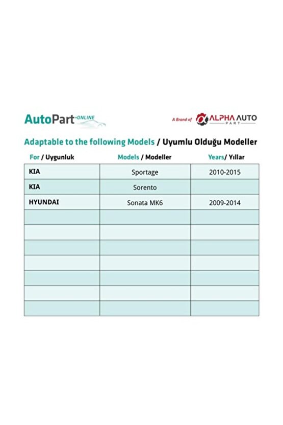 Kia Sportage, Sorento, Hyundai Sonata MK6 için Sol Ayna Dişlisi- 38 Diş