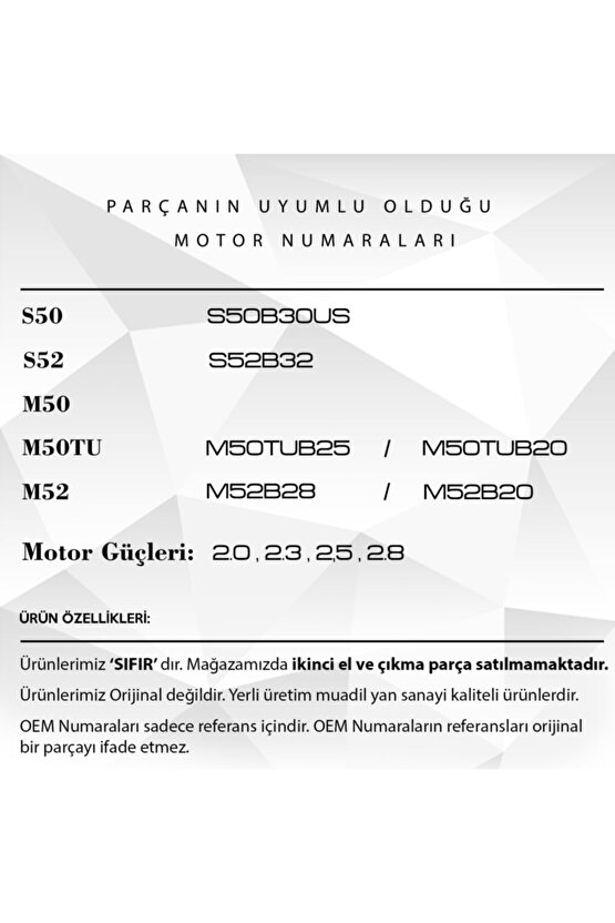 Bmw E34, E36, E38, E39, Z3 Için Vanos Tamir Takımı Seti