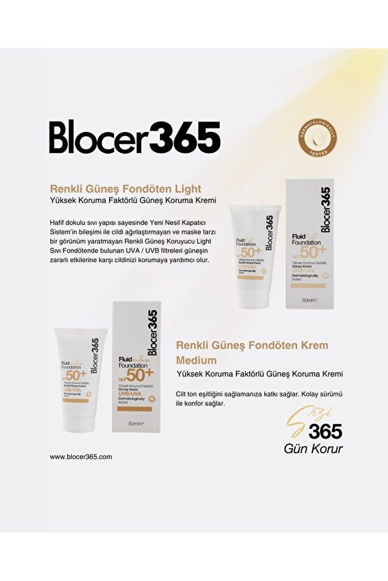 Blocer 365 Güneş Kremi Medium Fluid SPF50 50 ml