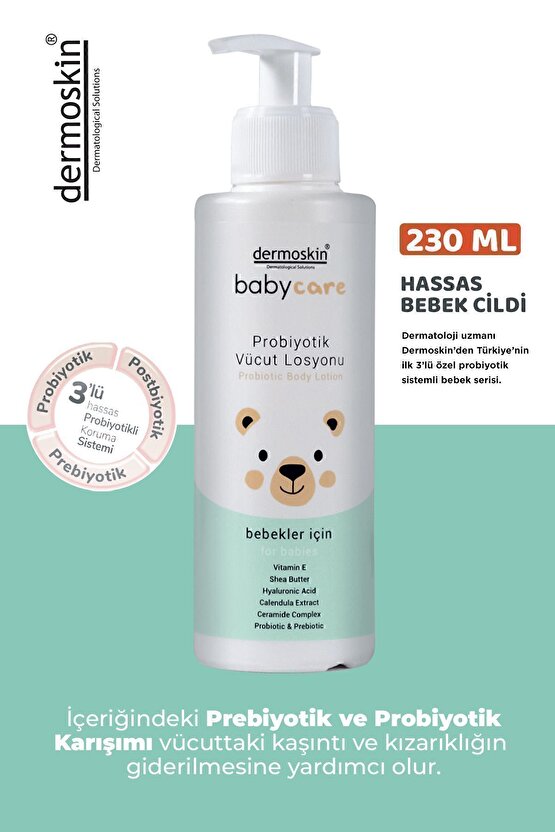 Babycare Probiyotik Vücut Losyonu | Bebek Vücut Nemlendirici Losyon | Hyaluronik Asit | 230 ml