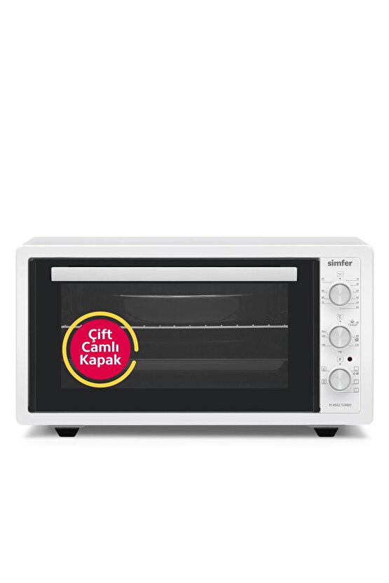 4552 Fırın Çift Camlı 45 l Beyaz Midi Turbo
