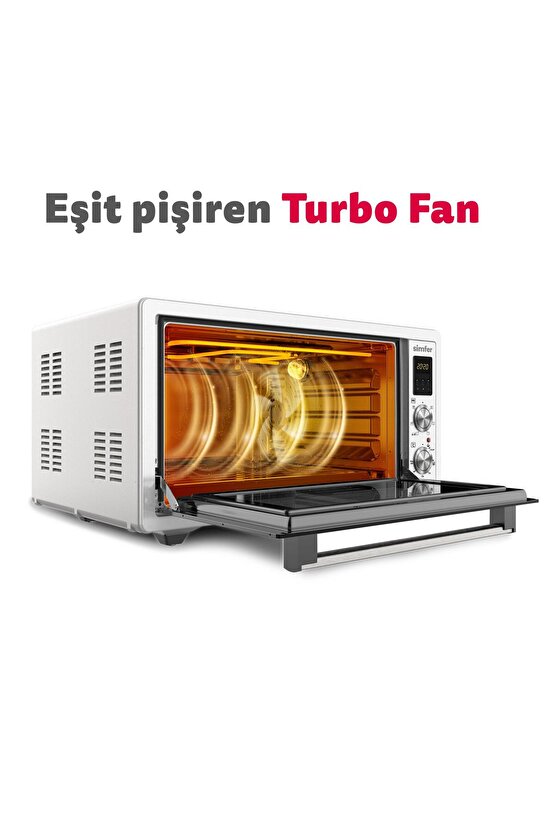 4552 Fırın Çift Camlı 45 l Beyaz Midi Turbo