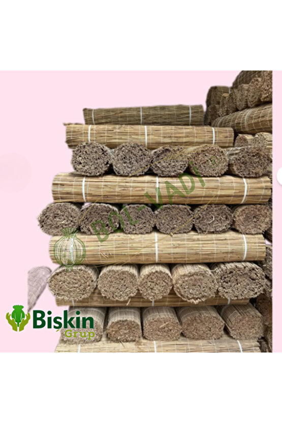 60cm x 3m Doğal Bambu Kamış Hasır Çit | Bahçe ve Balkon Dekorasyonu, Misina İpli Gölgelik
