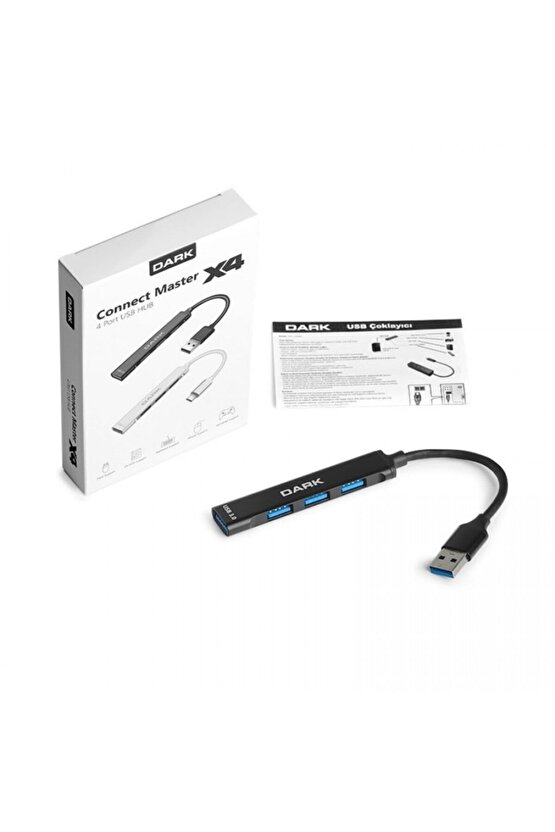 Connect Master X4 Dk-ac-usb310 4port Usb 3.0 Siyah Usb Çoklayıcı Hub