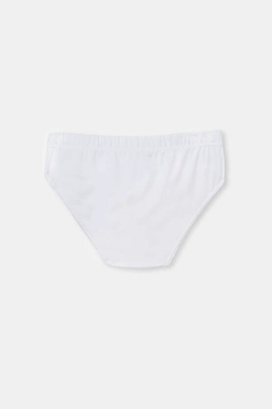 Beyaz Penye 2li Pamuklu Slip Külot
