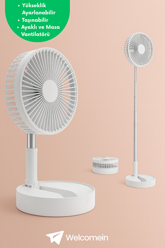 Yüksekliği Ayarlanır Sessiz Taşınabilir Katlanabilir Masaüstü Ayaklı Uzaktan Kumandalı Vantilatör