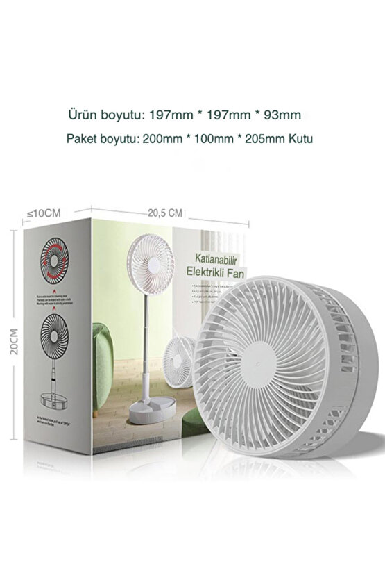 Yüksekliği Ayarlanır Sessiz Taşınabilir Katlanabilir Masaüstü Ayaklı Uzaktan Kumandalı Vantilatör